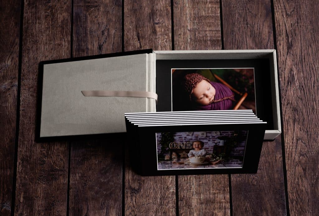 folio box samples in the studio