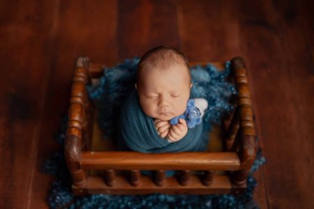 Adorable sleeping newborn baby portrait