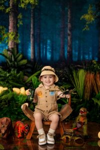 Little boy playing during children's photoshoot