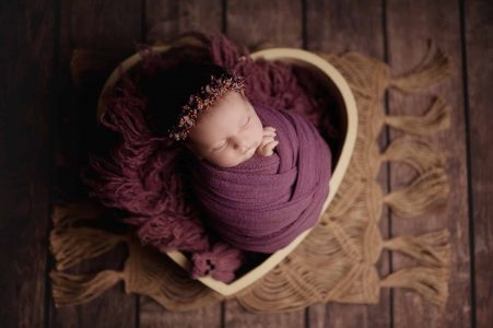 Professional newborn portrait with soft focus