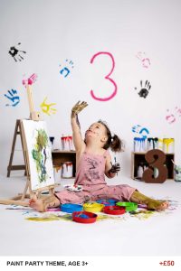 splash paint photoshoot, Paint Party theme for children aged 3 and over
